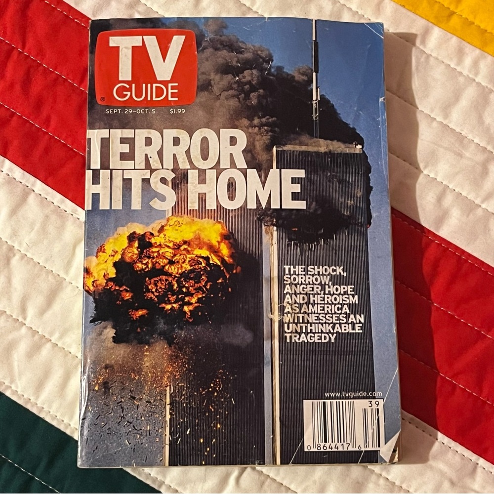 2001 TV Guide Sept 29-Oct 5 Terror Hits Home 9/11 Twin Towers Issue